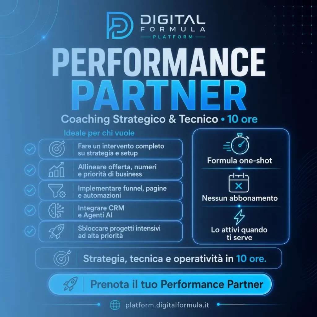 PERFORMANCE PARTNER — Coaching Strategico & Tecnico 10 ore