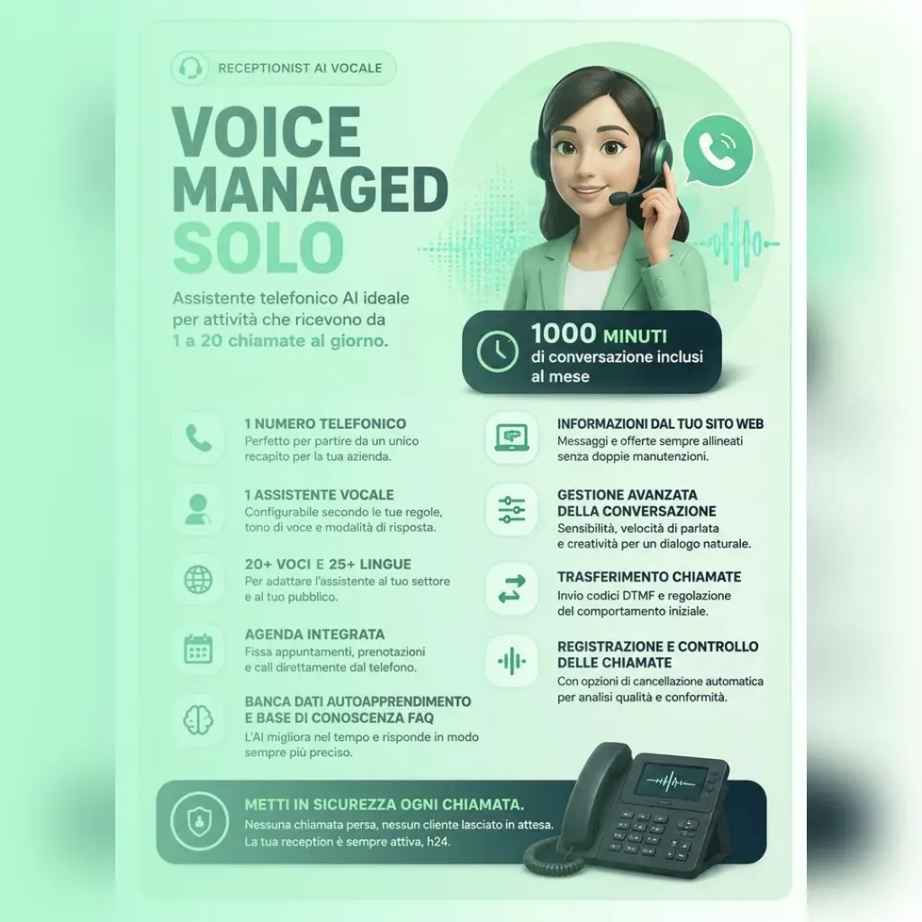 VOICE MANAGED SOLO — Receptionist AI Vocale